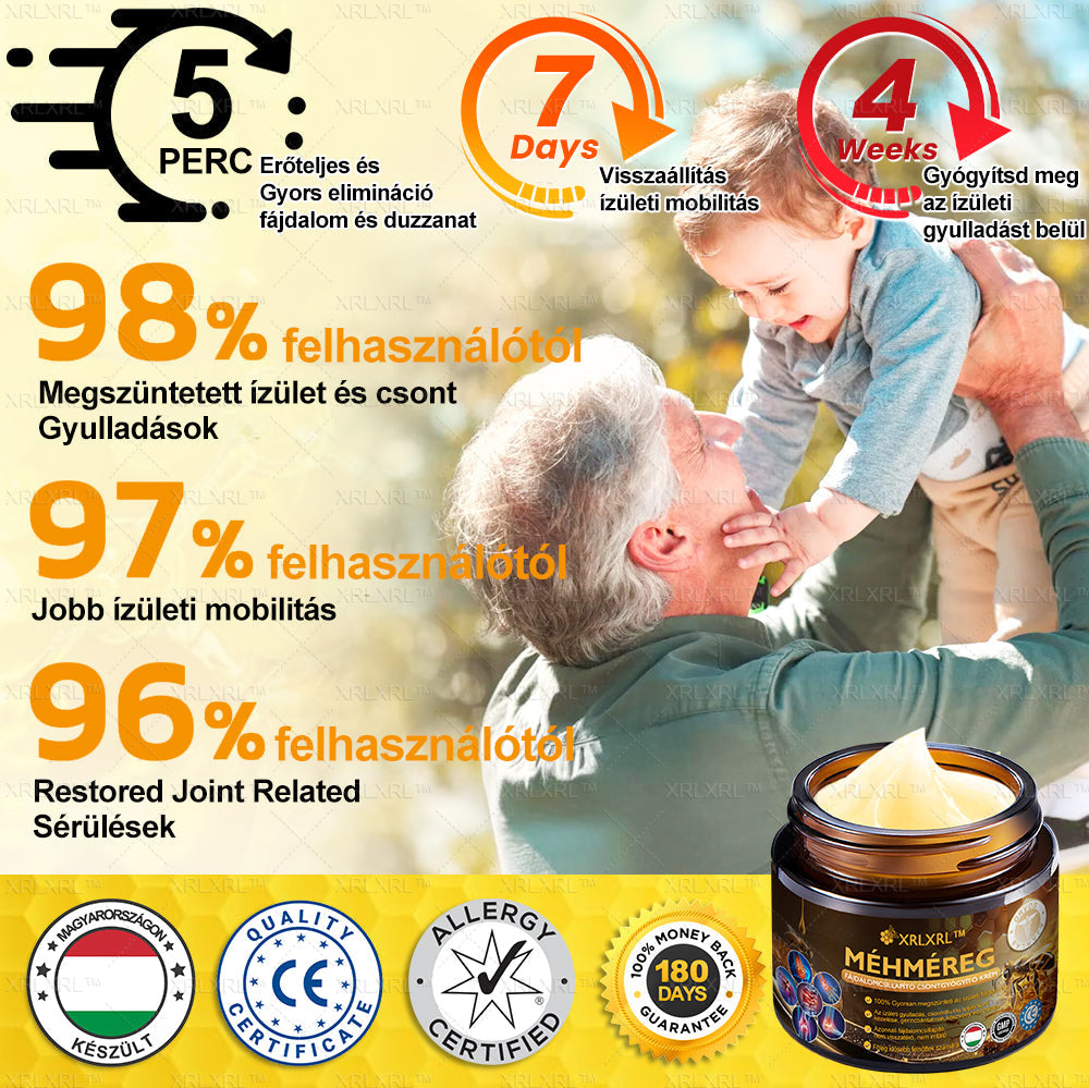 ✨VLSVLS™ Méhméreg Azonnali Ultra Erős Fájdalomcsillapító Krém👍 - (Enyhíti a fájdalmat ízületi gyulladás, izomfájdalom, hátfájás, térdek, hát, vállak, csípők, csuklók, kezek esetén)