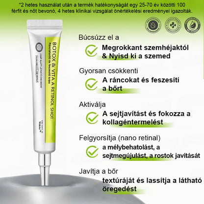 ✨ Vosxu™ Botox & Vita-A Retinol Shot ráncfelvarró szérum ✨ – 💉 Mikro-tűk | 💪 Botox-szerű peptidek | 🌿 Retinol | ⚡ Látható eredmények már 3 nap alatt🎁