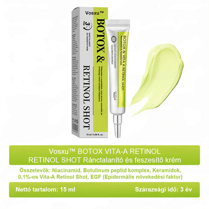 ✨ Vosxu™ Botox & Vita-A Retinol Shot ráncfelvarró szérum ✨ – 💉 Mikro-tűk | 💪 Botox-szerű peptidek | 🌿 Retinol | ⚡ Látható eredmények már 3 nap alatt🎁