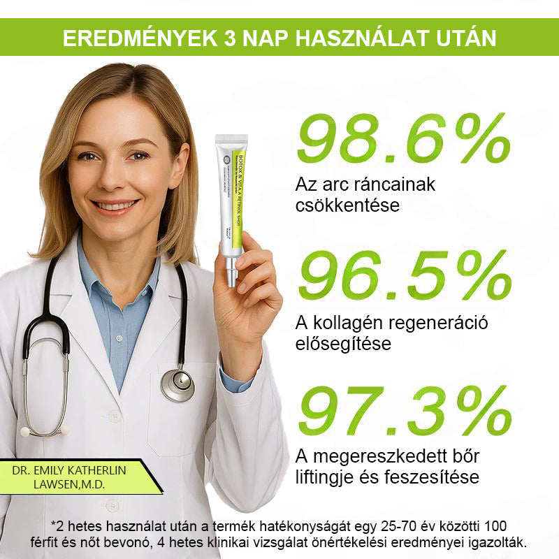 ✨ Vosxu™ Botox & Vita-A Retinol Shot ráncfelvarró szérum ✨ – 💉 Mikro-tűk | 💪 Botox-szerű peptidek | 🌿 Retinol | ⚡ Látható eredmények már 3 nap alatt🎁