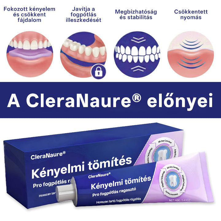 💎💎💎  KORLÁTOZOTT KÜLÖNLEGES AJÁNLAT 🔥 CleraNaure® Comfort Seal Pro Fogsor Ragasztó 🦷💜💜 FDA Tanúsítvánnyal⭐️