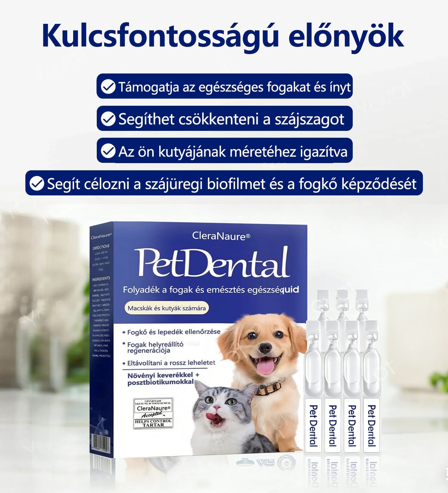 [Hivatalos bolt]CleraNaure® Pet Dental & Digestive Health Oral Liquid – Frissíti a leheletet, eltávolítja a fogkövet, elősegíti az íny regenerálódását, stabilizálja a fogakat (macskák és kutyák számára)  – Ma 80% kedvezmény!☘️