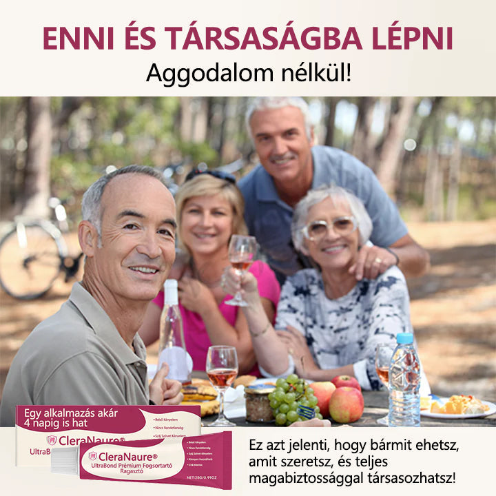 🔥CleraNaure® UltraBond Premium Protézis ragasztó 🔥 Klinikailag bizonyított 4 napos tapadás a biztonságos, kényelmes és cinkmentes protézis rögzítéshez 🔥